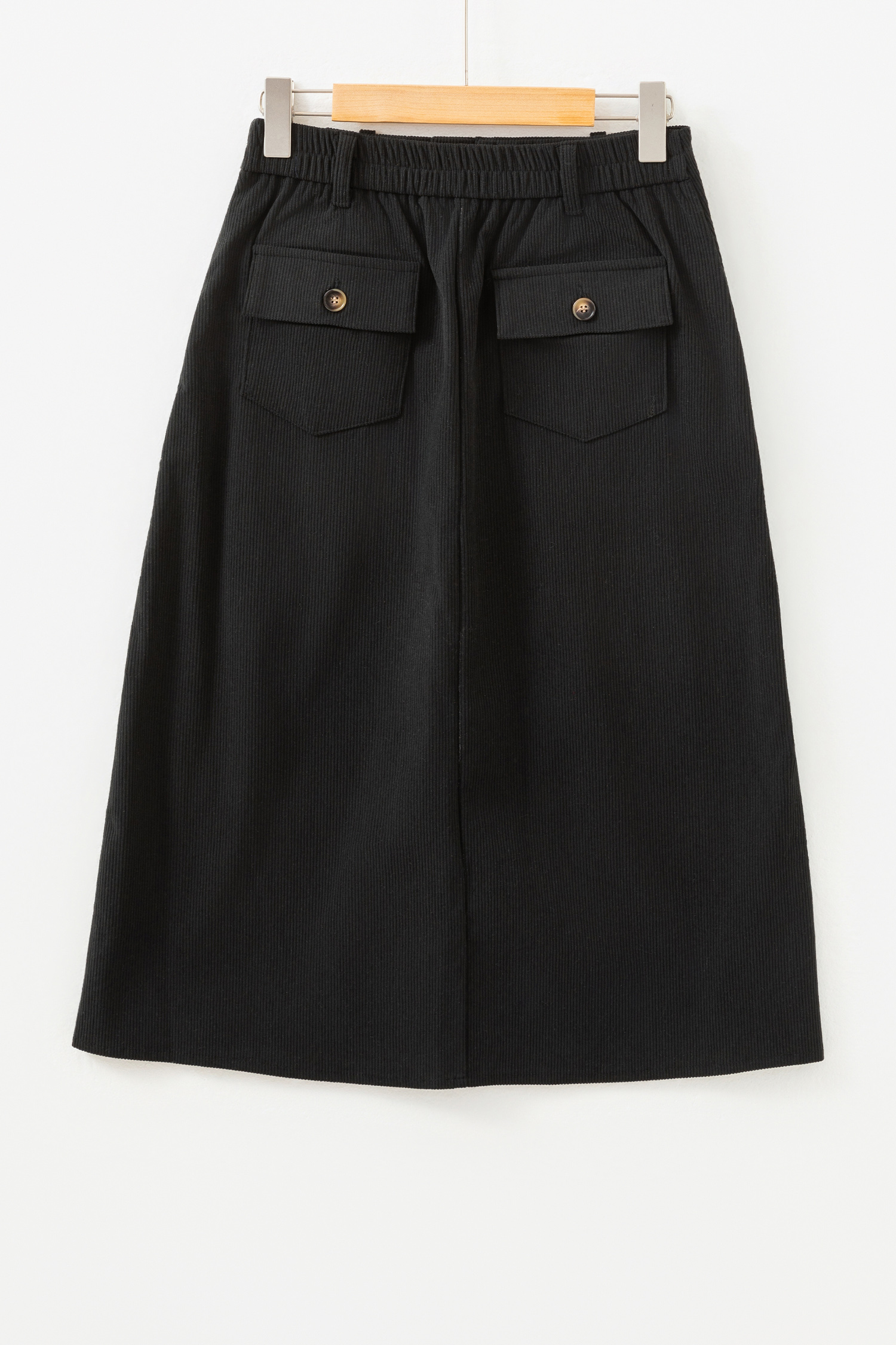Coffee Front Slit Shift High Waist Midi Skirt