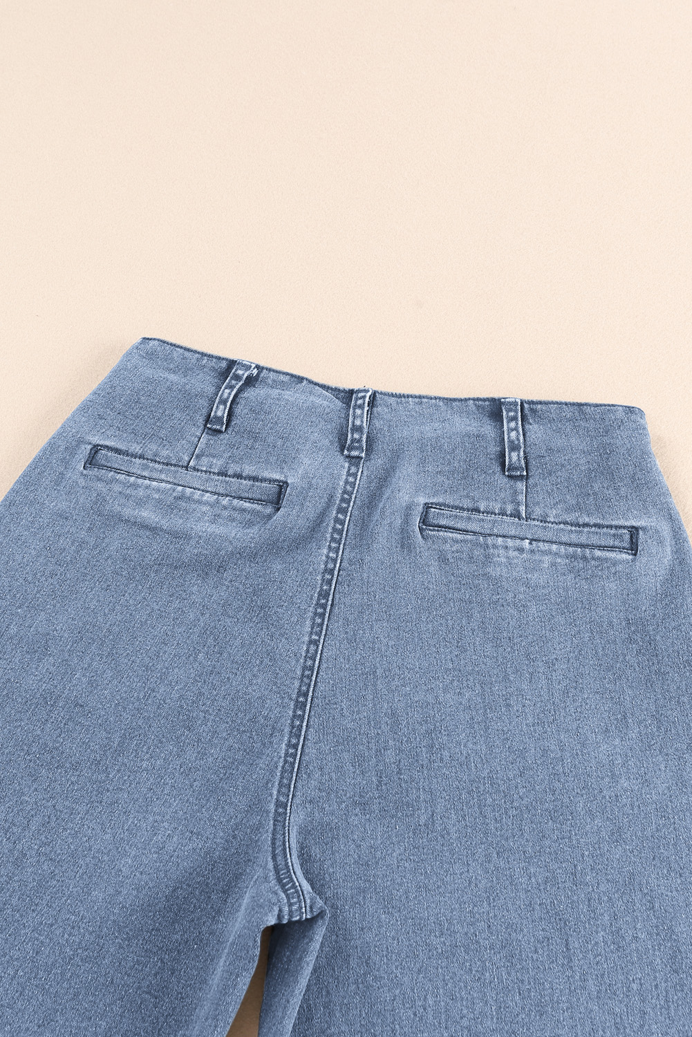 Sky Blue High Waist Cropped Wide Leg Jeans