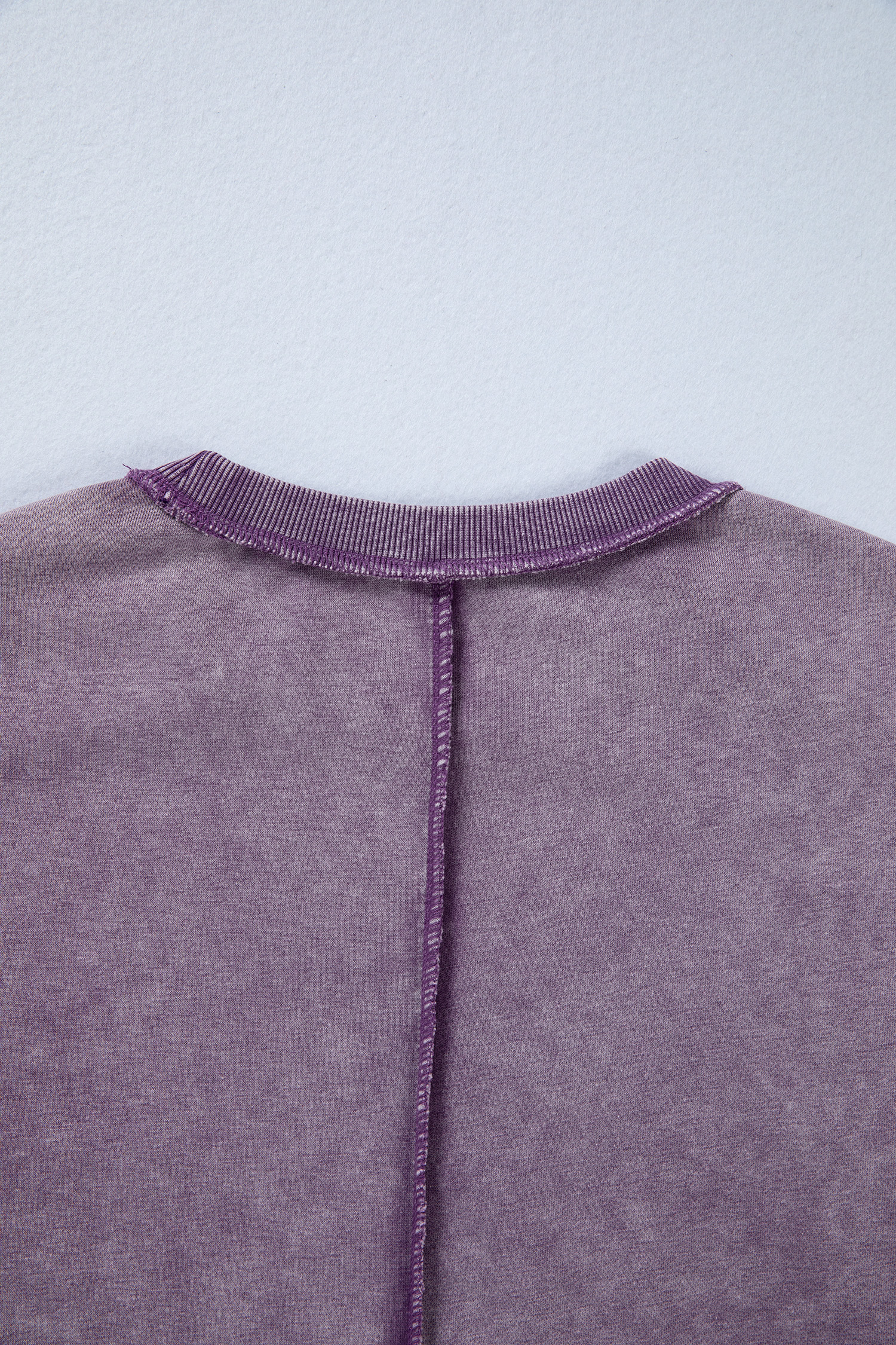 Valerian Mineral Wash Exposed Seam Side Slit Sweatshirt