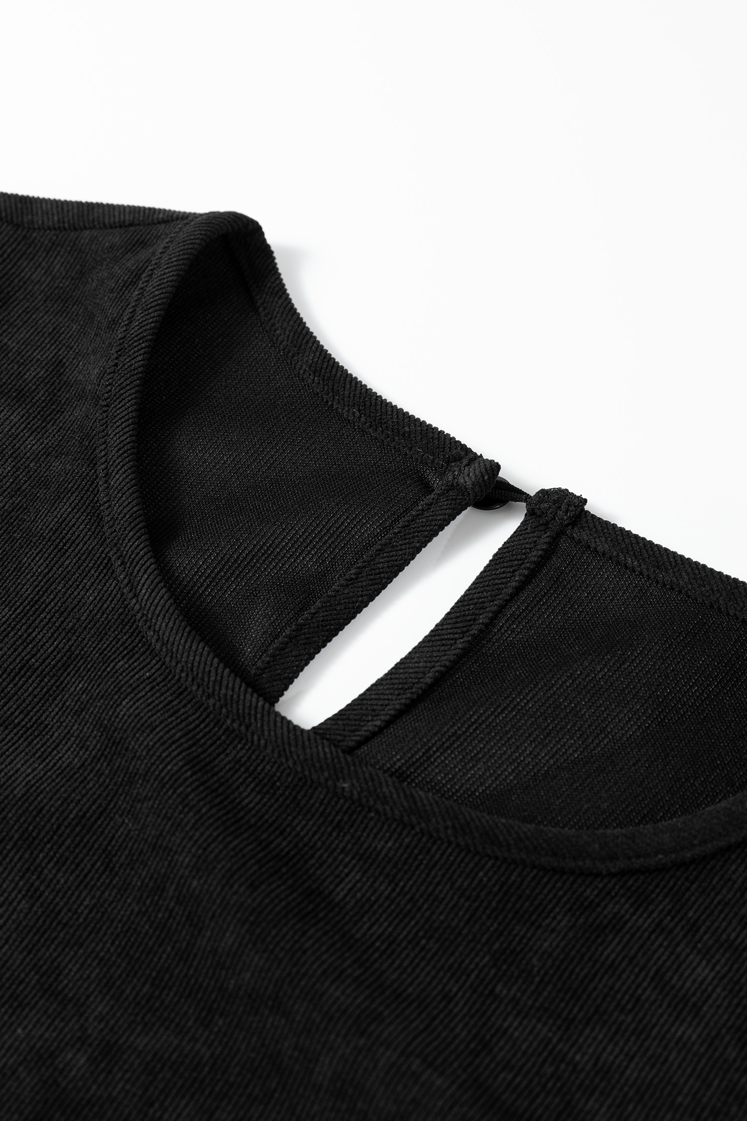Black Lantern Sleeve Tiered Mini Dress