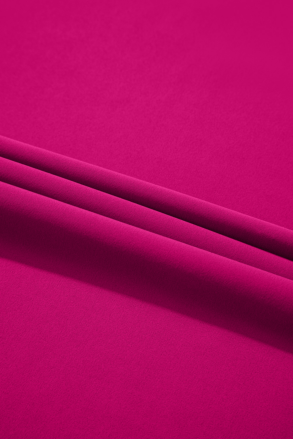 Bright Pink Contrast Edge Ruffled High Waist One Piece Swim Dress