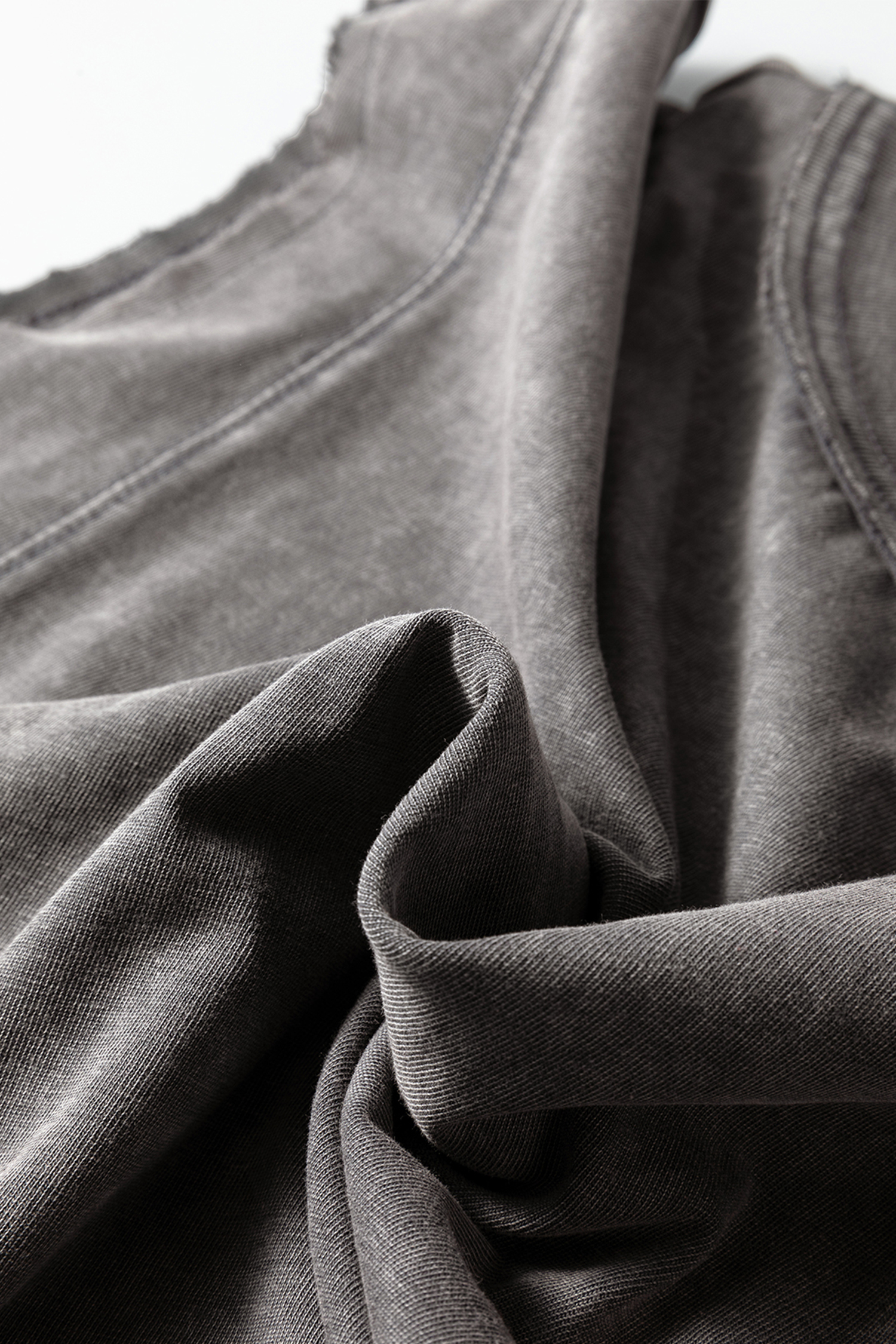 Medium Grey Mineral Wash Boxy Fit Cotton Tank Top