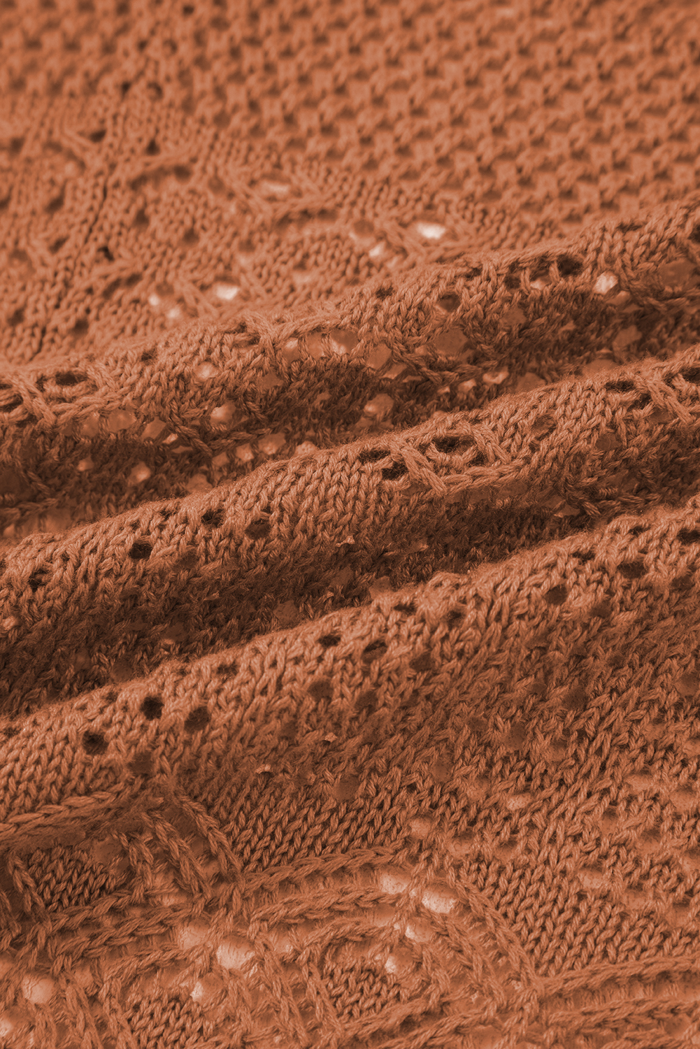 Redwood Burl Mixed Pattern Knitted Open Front Plus Cardigan