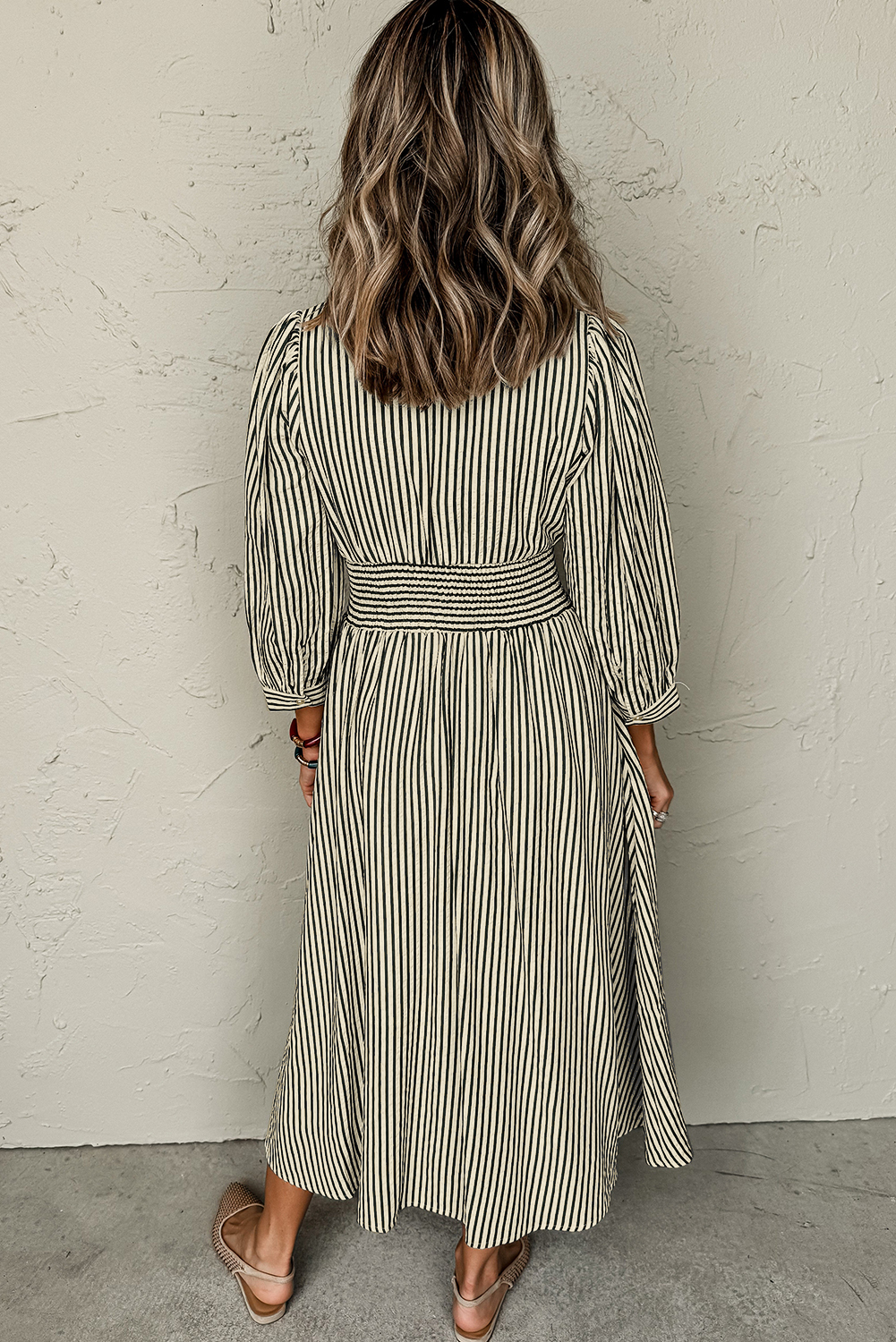 Coffee Plaid Print Full Zipper Cinched Waist Fit Flare Sleeveless Maxi Dress