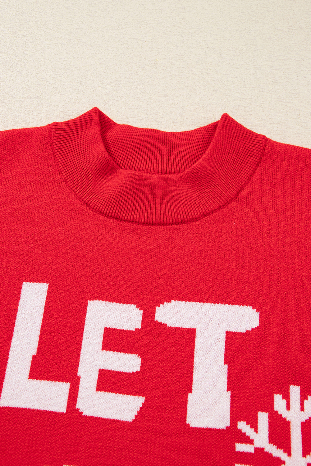 Red Dahlia LET IT SNOW Graphic Christmas Holiday Loose Sweater