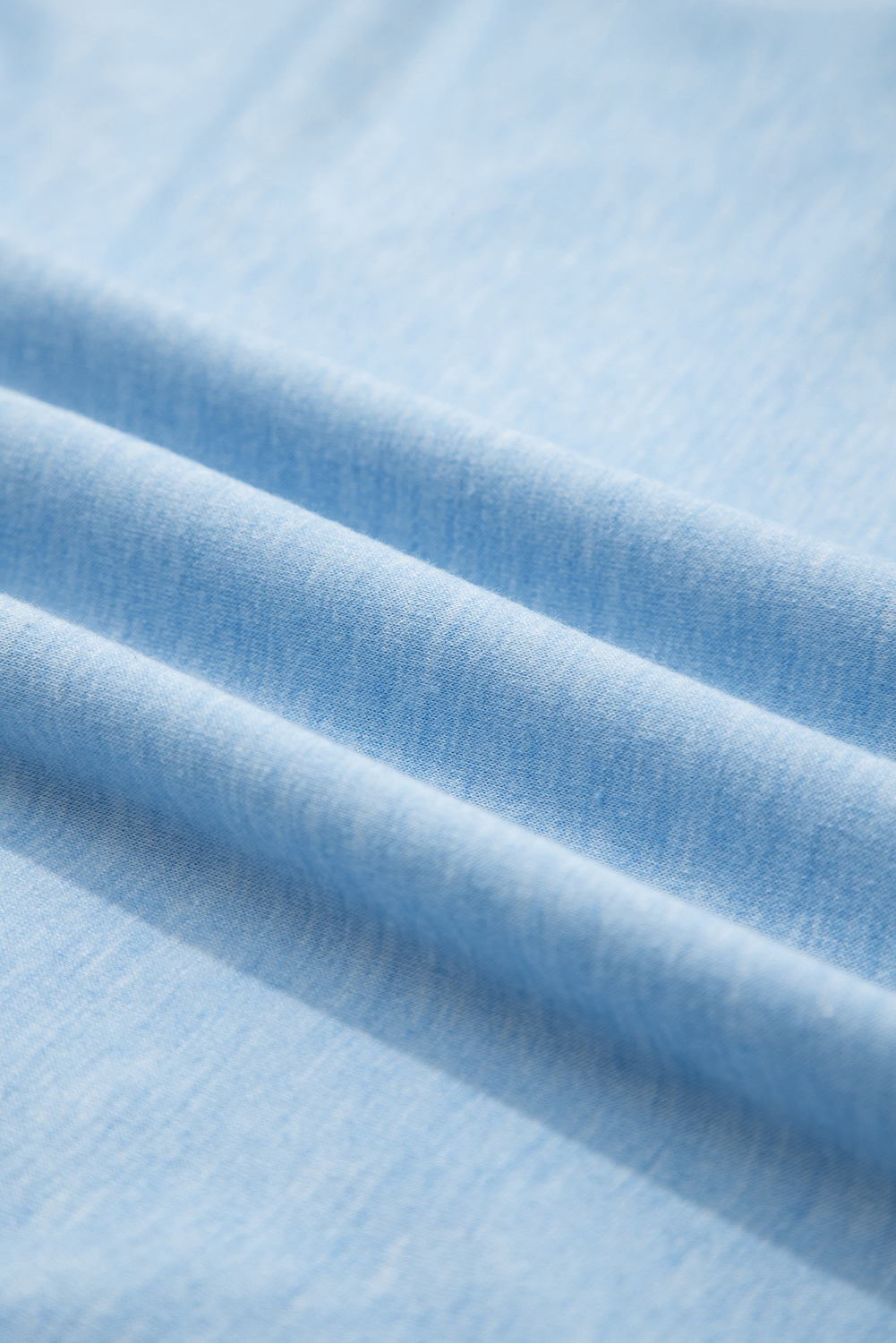 Myosotis Notched Neck Terry Raw Hem Long Sleeve Top