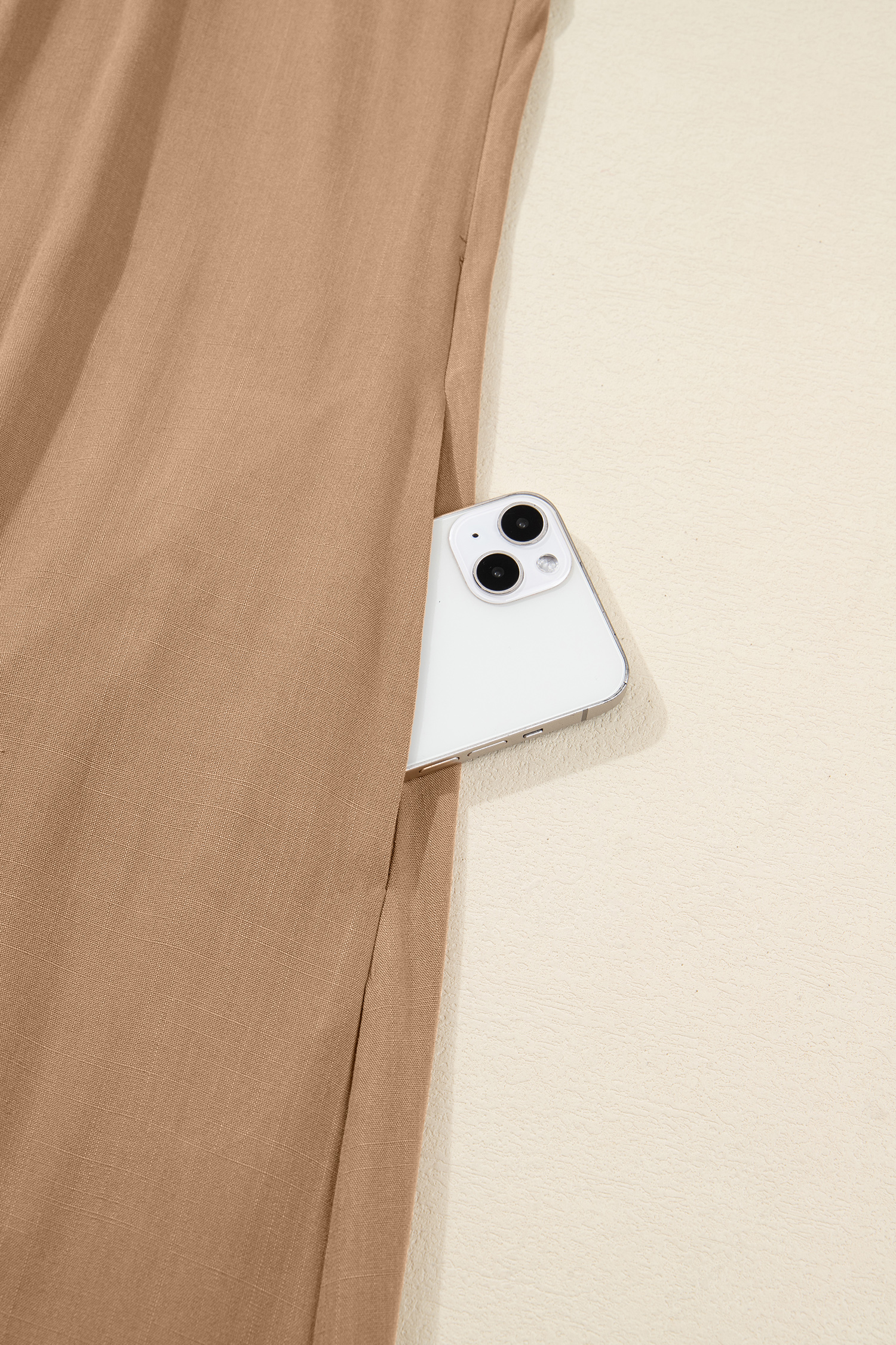 Four Leaf Clover Collared V Neck Smocked Detail Contrast Leopard Trim Bracelet Sleeve Long Dress