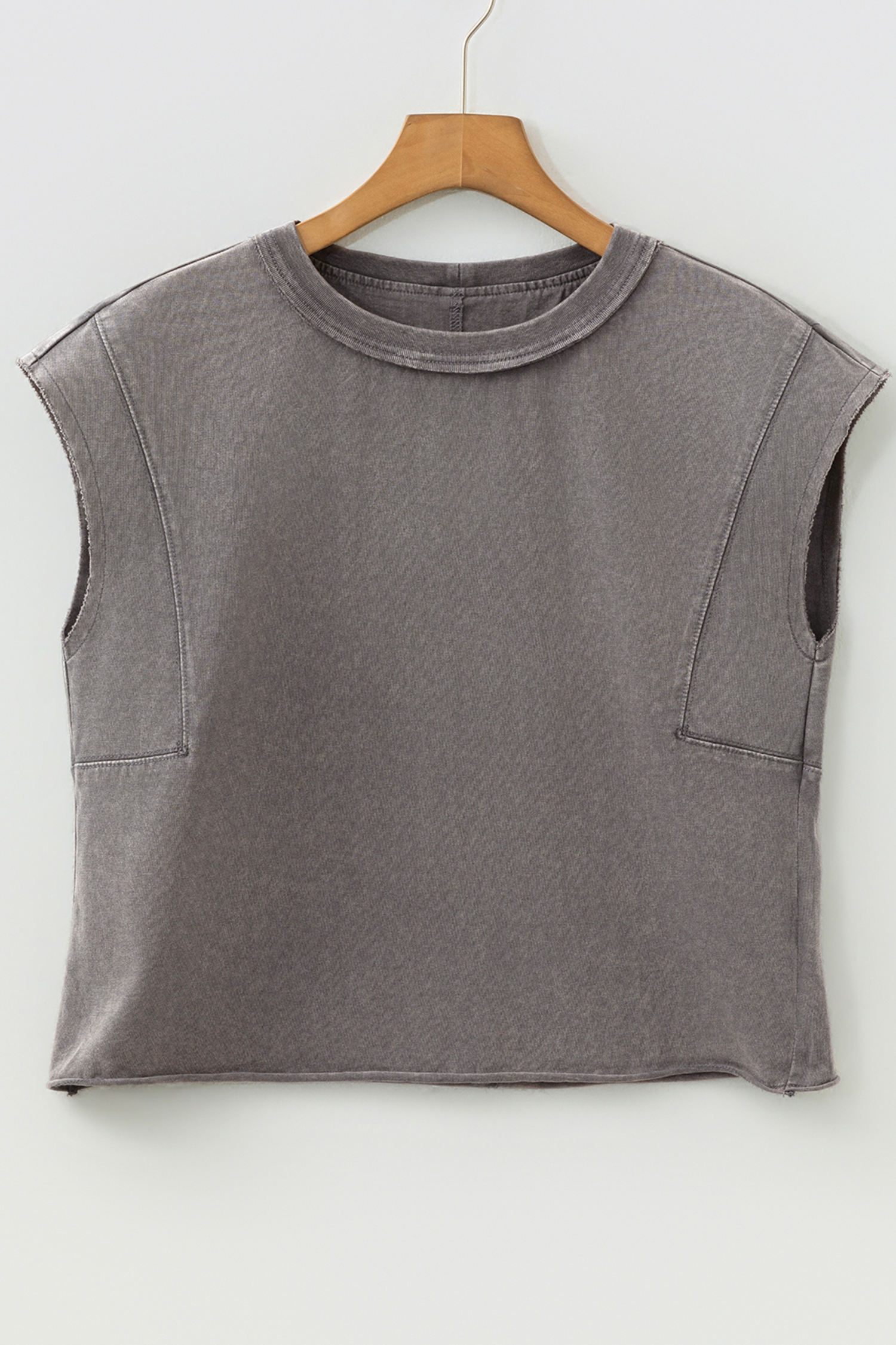 Medium Grey Mineral Wash Boxy Fit Cotton Tank Top