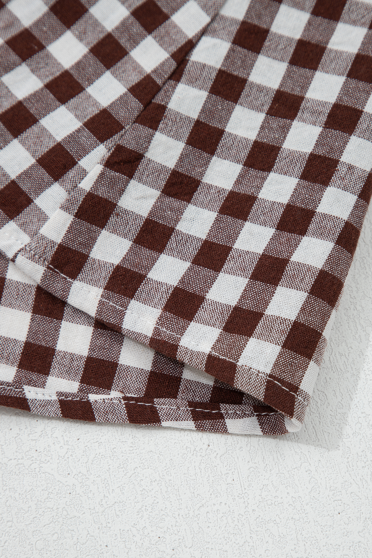 Coffee Plaid Print Full Zipper Cinched Waist Fit Flare Sleeveless Maxi Dress