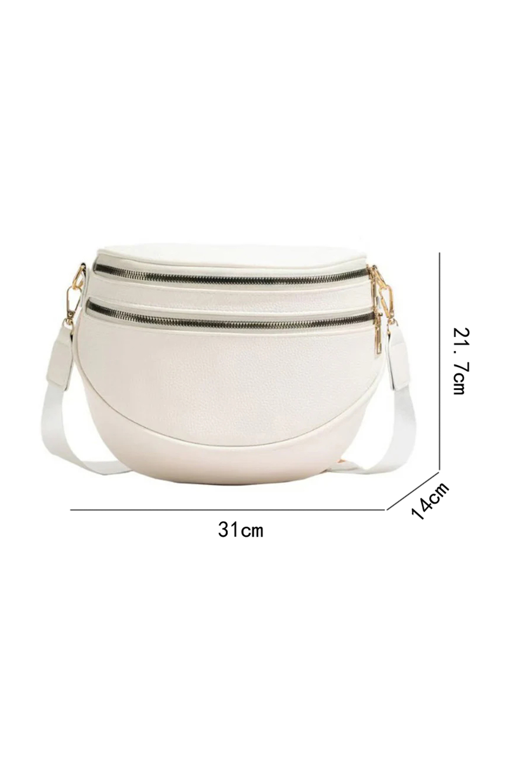 Cinnamon Double Zip Faux Leather Crossbody Bag