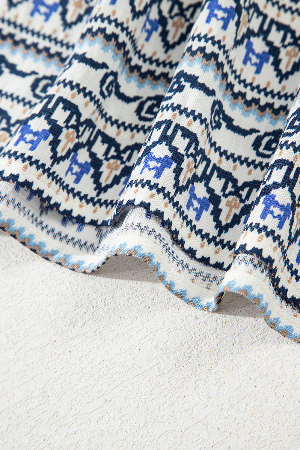 Blue Bohemian Fashion Print Spaghetti Straps Loose Tank