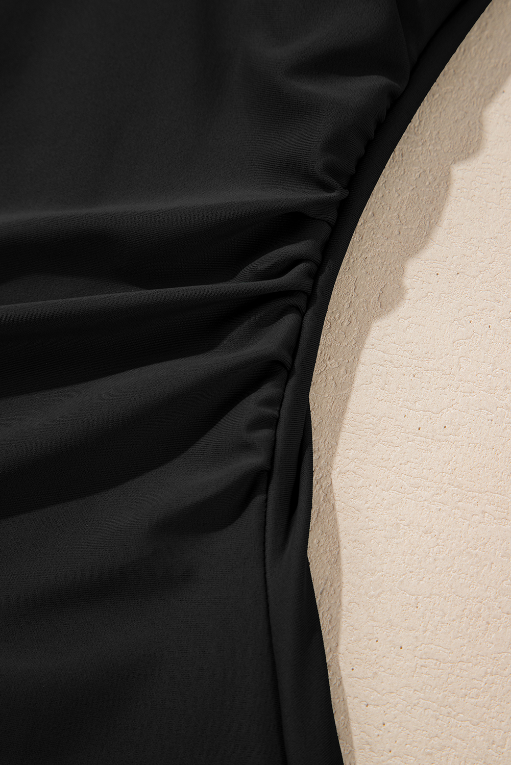 Black Square Neck Ruched Tommy Control One Piece Swimsuit