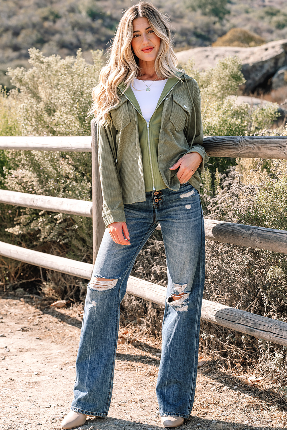 Sail Blue 2 in 1 Thermal Knit Textured Hooded Jacket