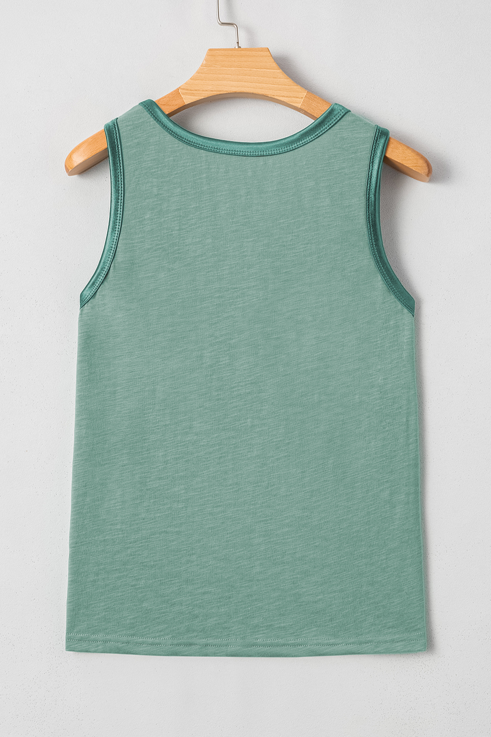 Tan Metallic Sheen Edge Scoop Neck Tank Top