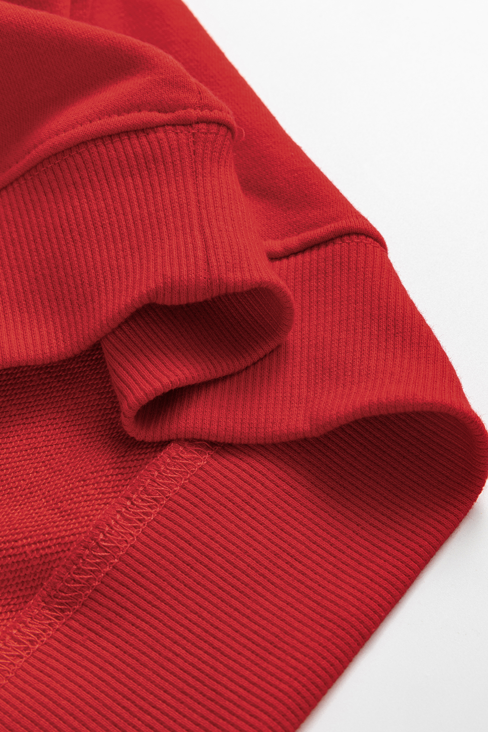 Red Heat Transfer HOLLY JOLLY Printing Christmas Pullover Sweatshirt