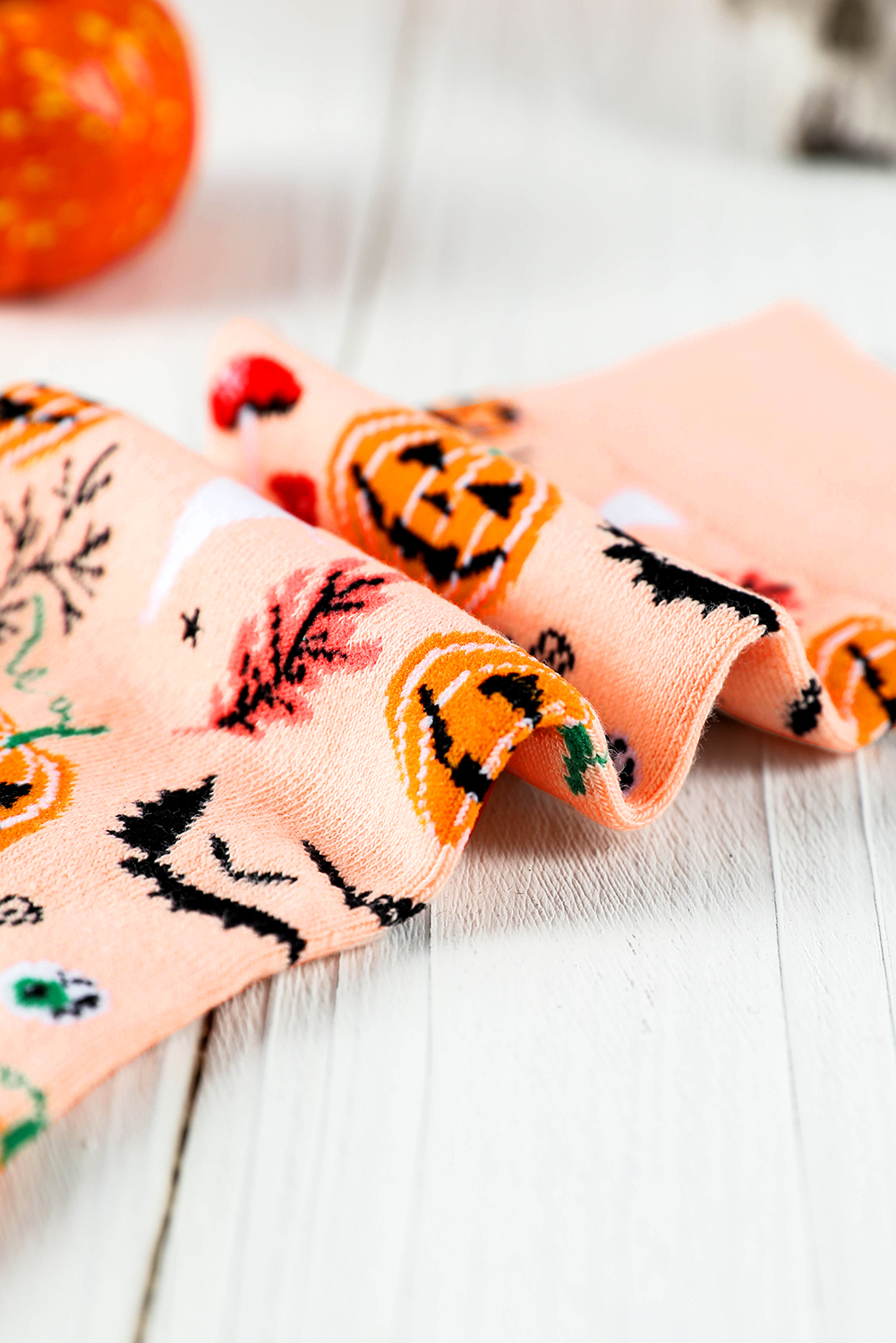 Black Spooky Season Halloween Element Print Socks