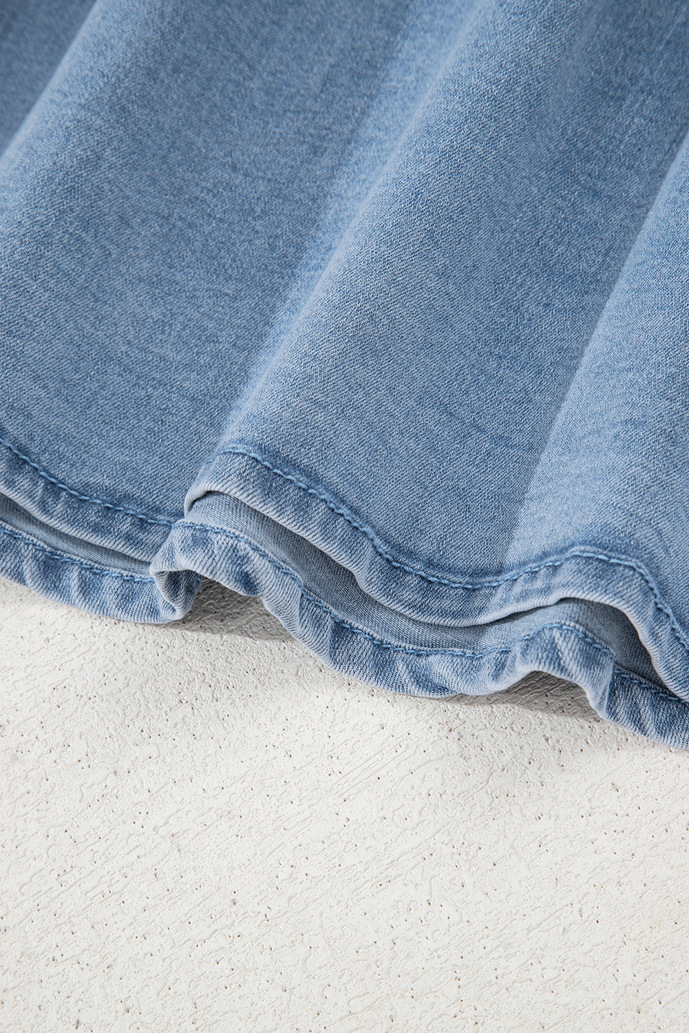 Myosotis Square Neck Bowknot A-line Sleeveless Denim Dress