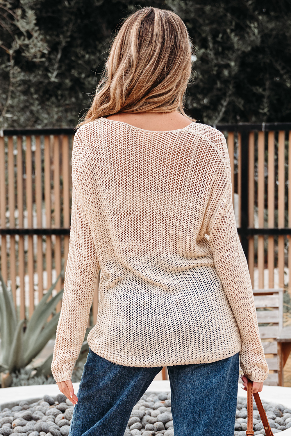 Coral Crochet Hollow-out Jumper Top Sweater