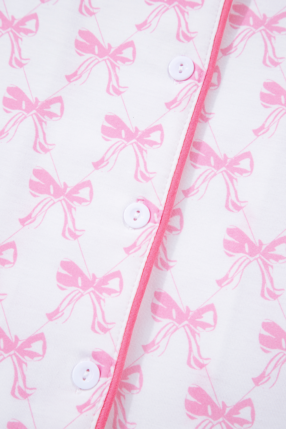 Sky Blue Bow Print Long Sleeve Shirt and Pants Soft Pajama Set