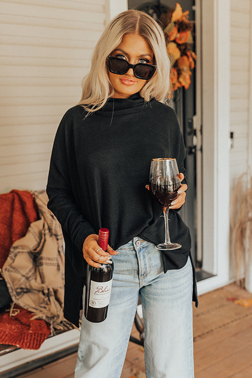 Jungle Green Cowl Neck Shift Tunic Top