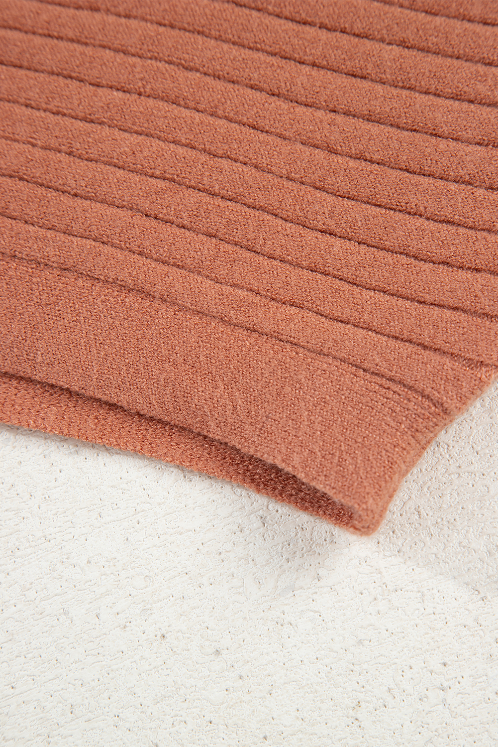 Apricot Pink Wide Rib Knit Button Front Dolman Sleeve Sweater Cardigan