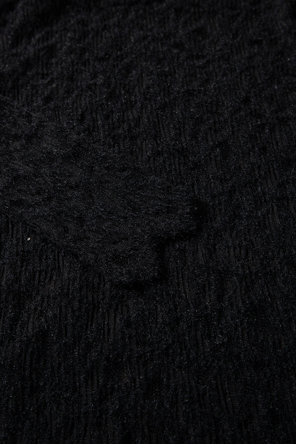 Black Flower Lace See Through Mock Neck Long Sleeve Top