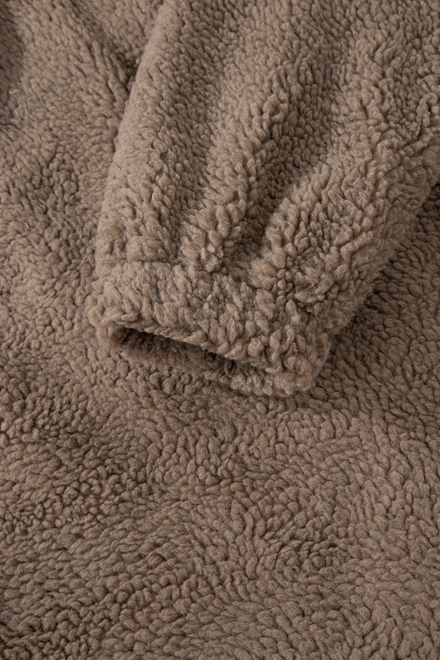 Brown Sherpa Leopard Print Flap Pocket Collared Button Up Jacket