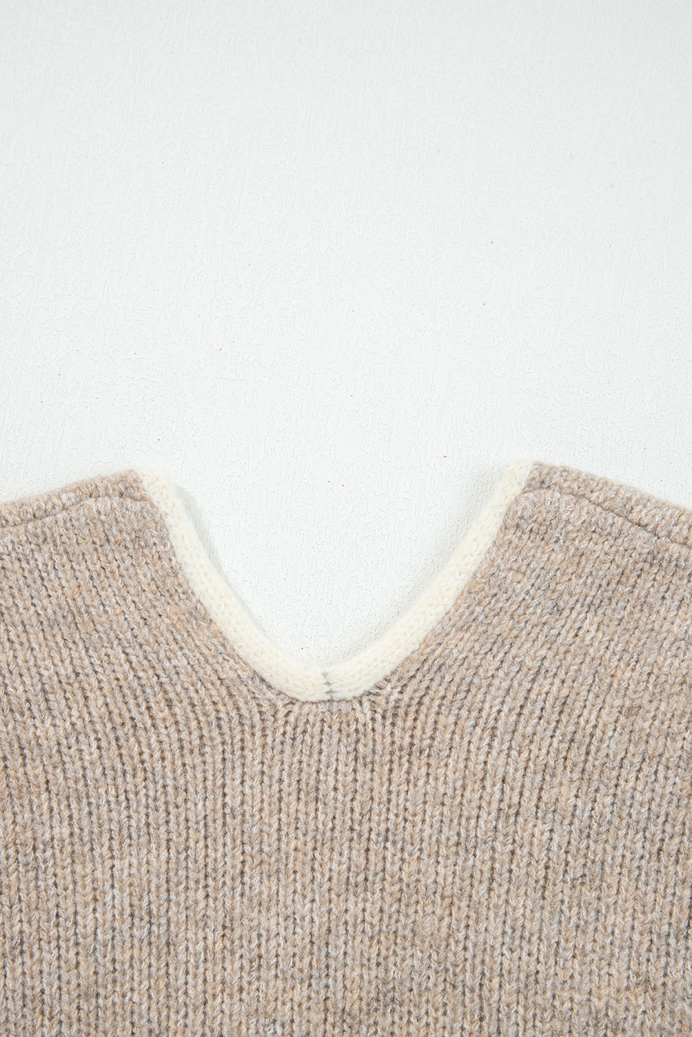 Pale Khaki Tied Front Drop Shoulder Chunky Casual Cardigan