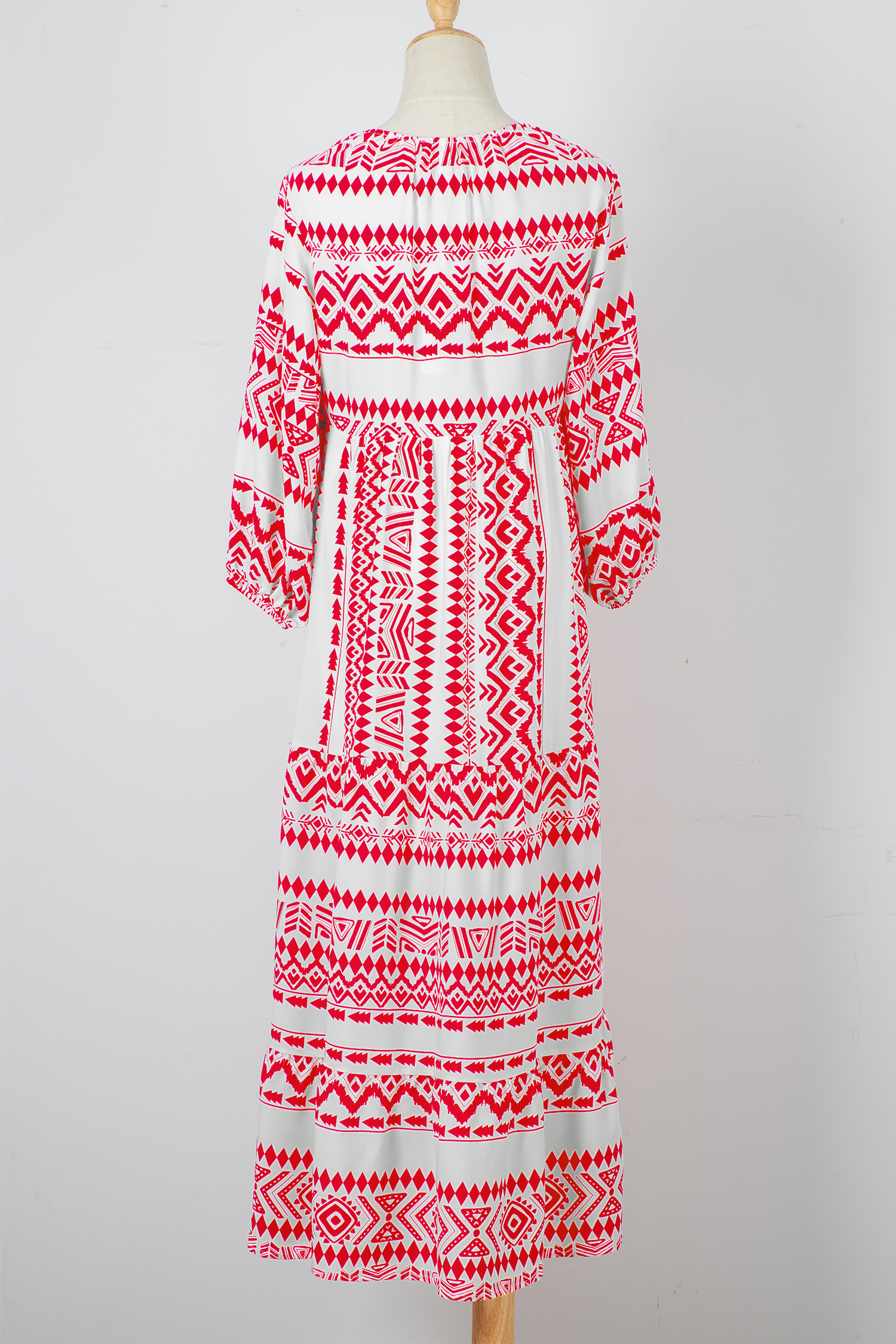 Sky Blue Boho Printed Half Sleeve Maxi Dress