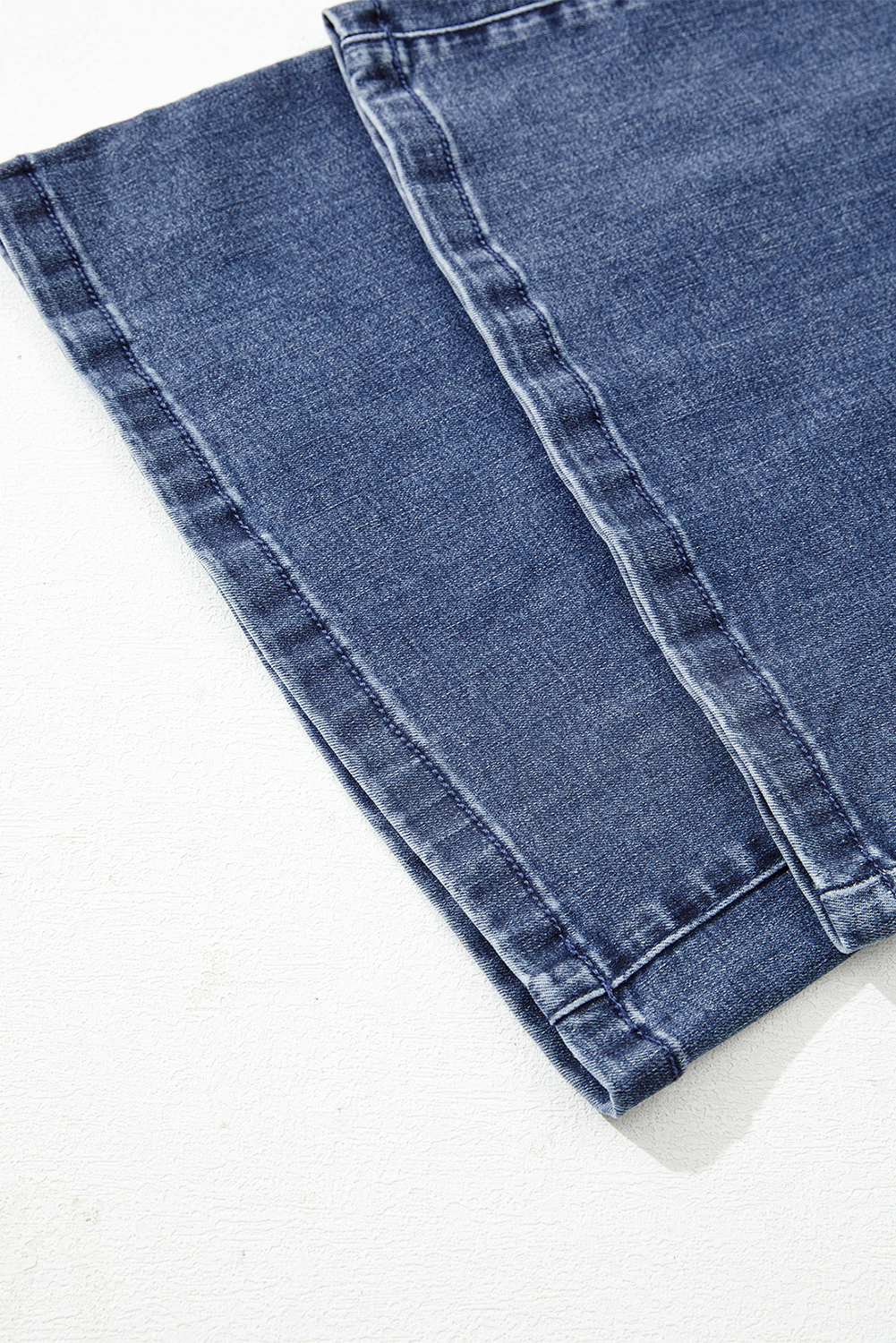 Dirty blue High Waist Button Zip Fly Bell Bottom Jeans
