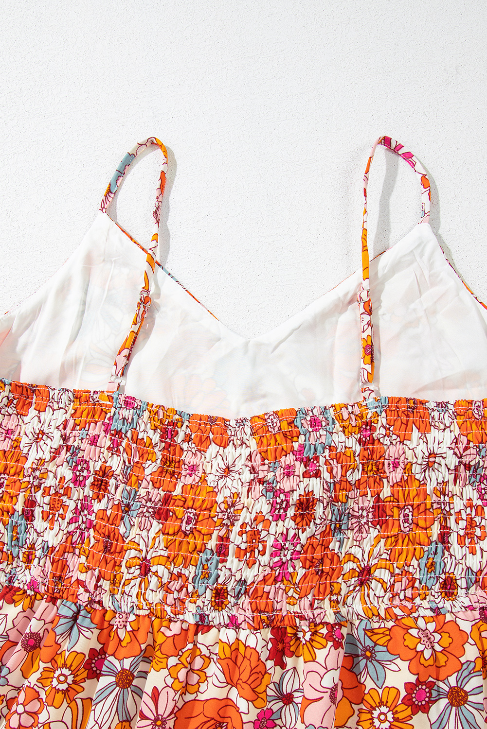 Red Boho Fashion Print Spaghetti Straps Drawstring Maxi Dress