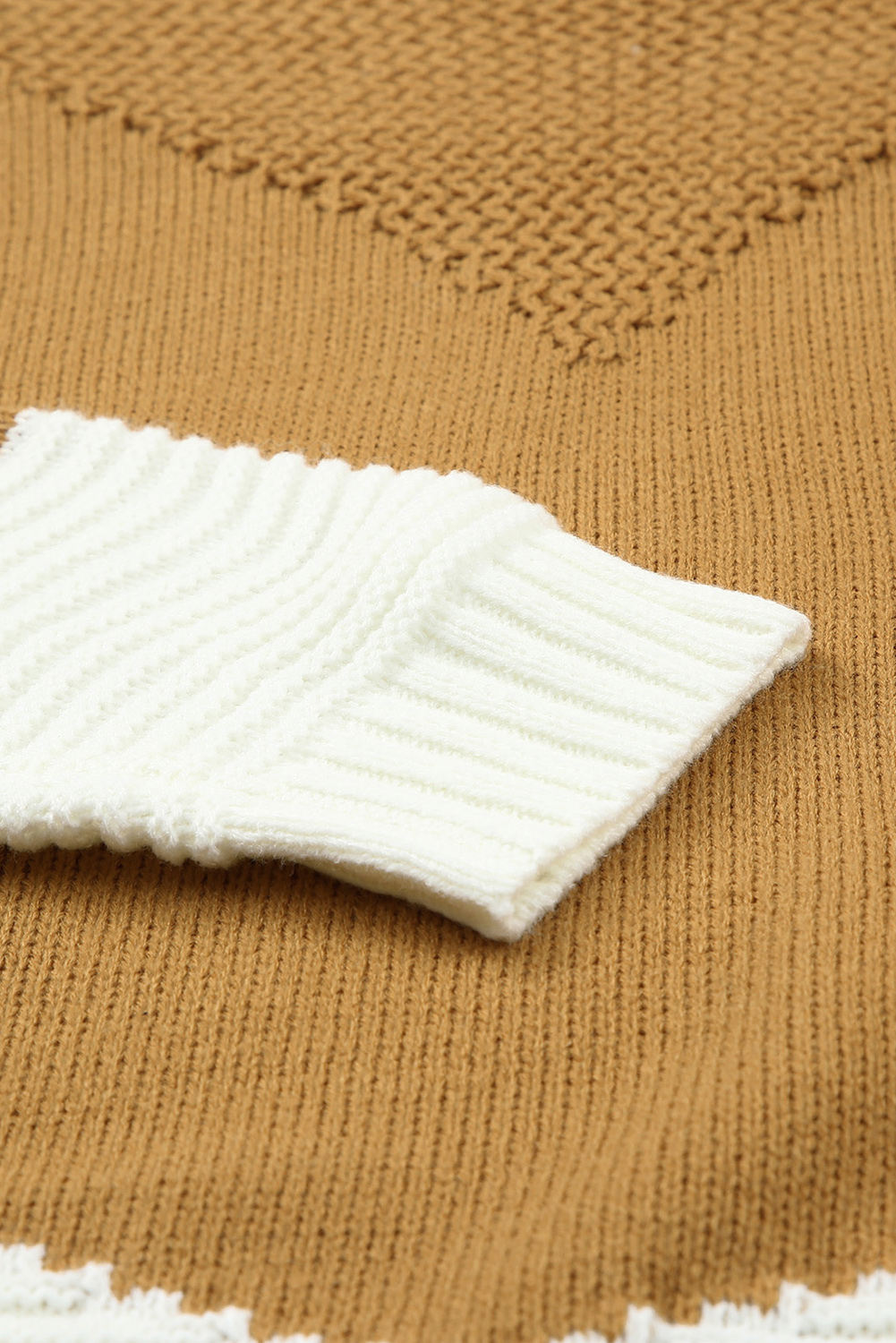 Two-Tone Chevron Pullover Sweater