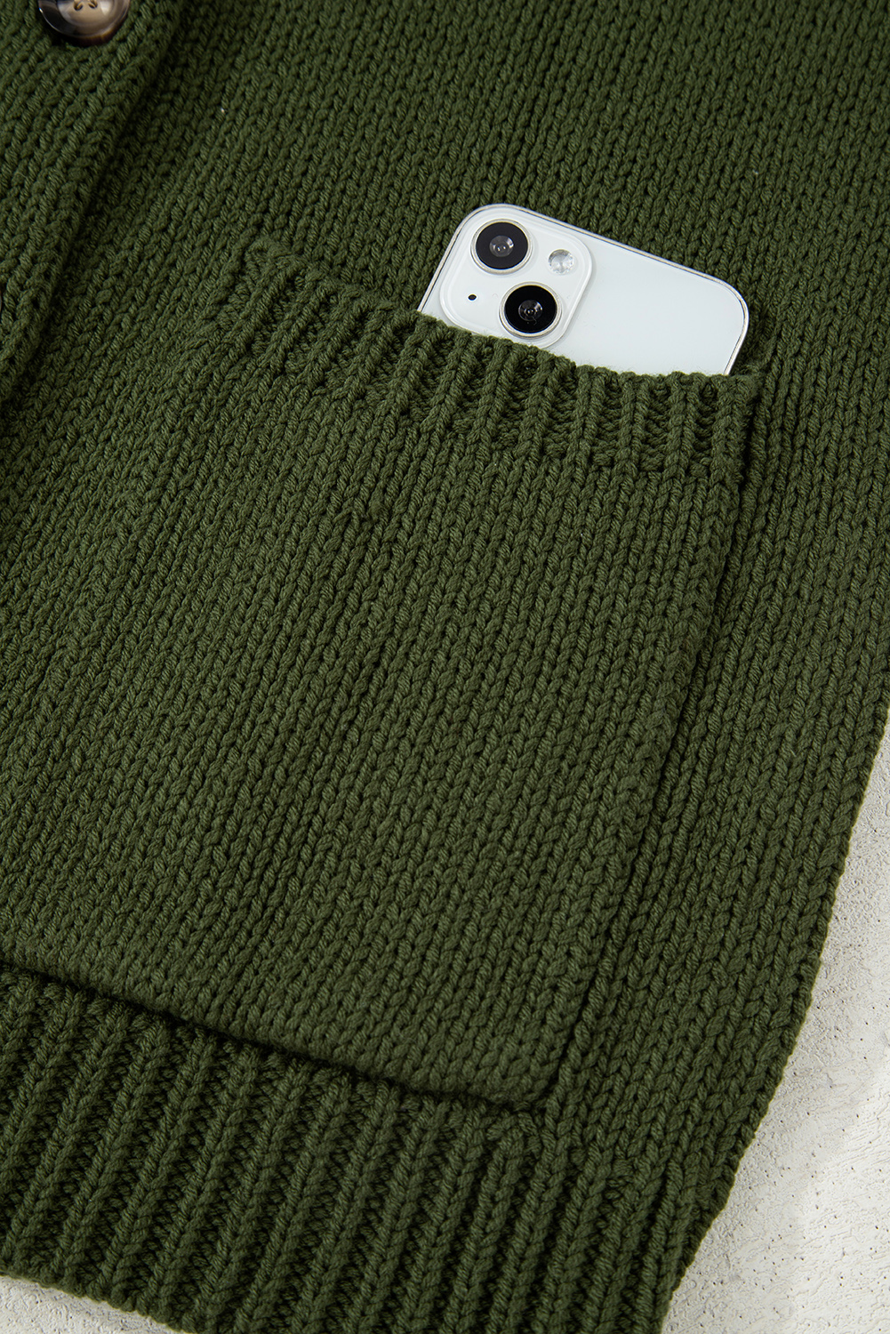 Moss Green Western Fashion Abstract Printed Cardigan Sweater