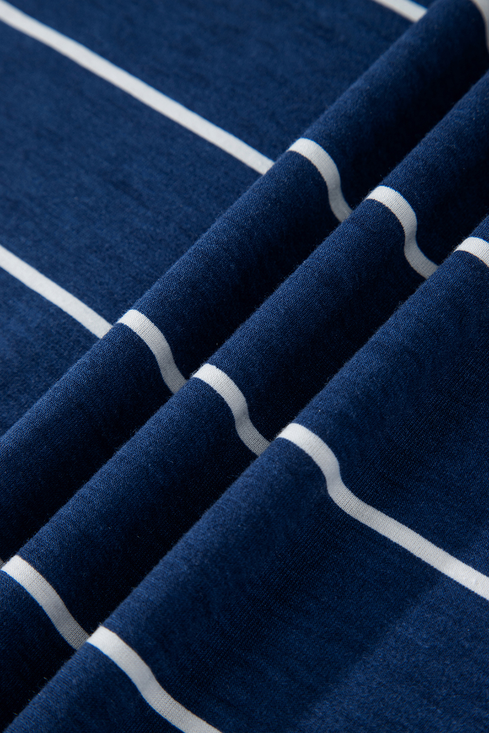 Blue Gray Stripe Print Open Back Sleeveless Maxi Dress with Slits