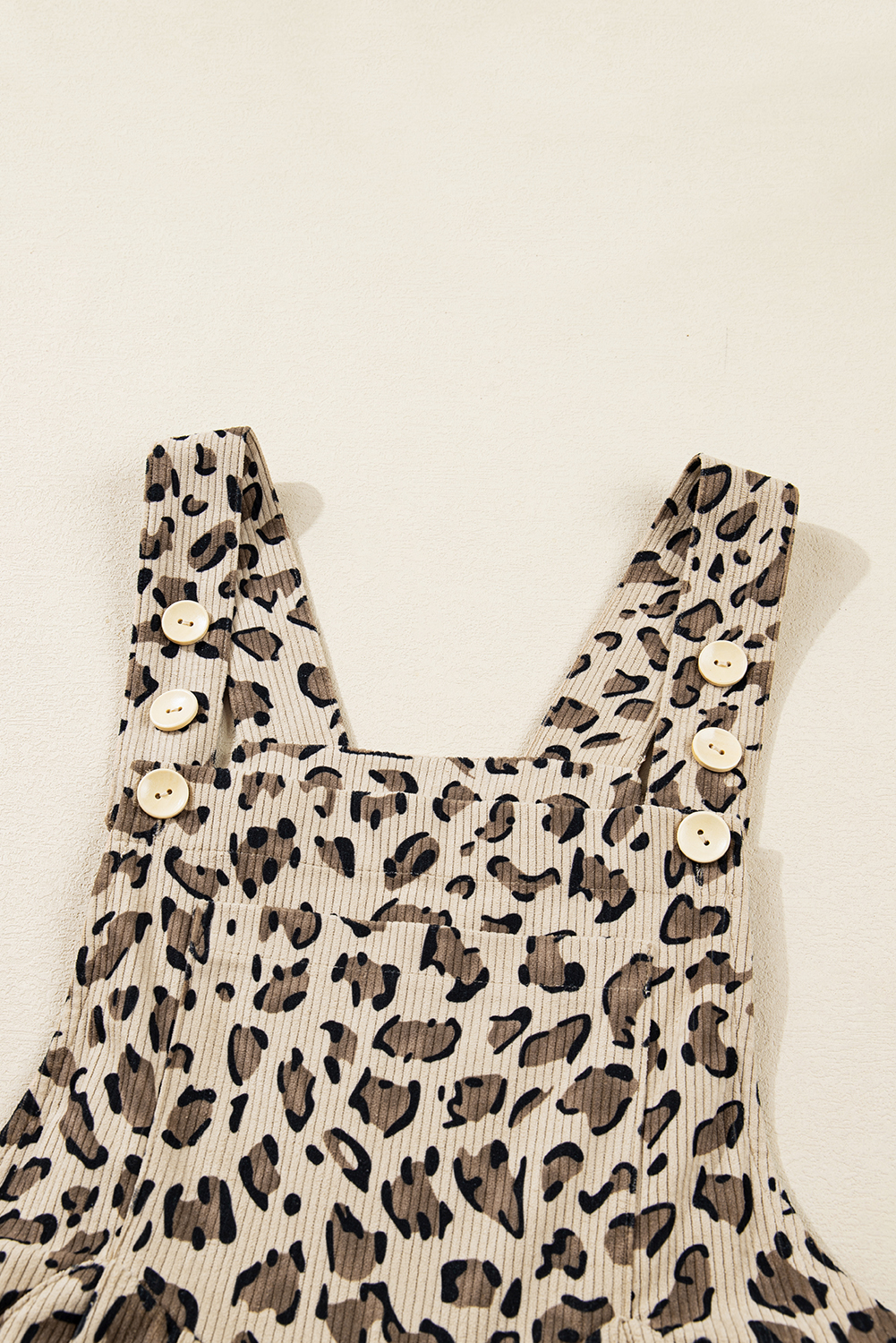 Brown Leopard Bib Wide Leg Jumpsuit