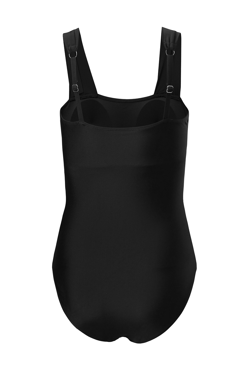 Black Square Neck Ruched Tommy Control One Piece Swimsuit