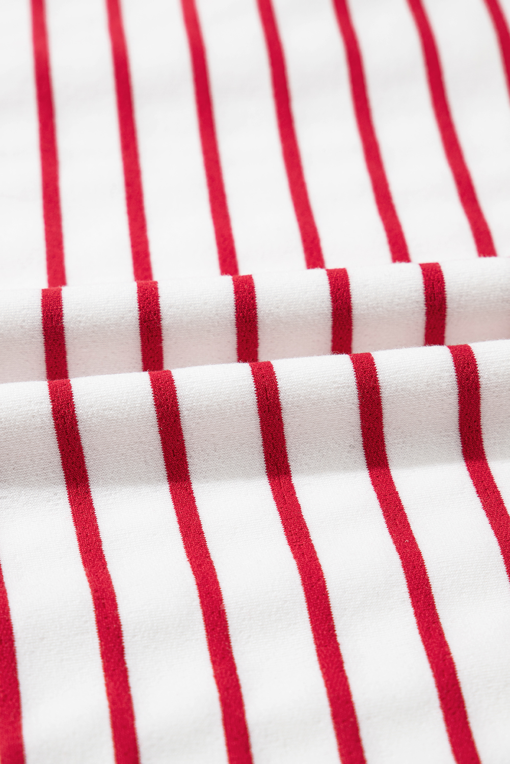 Burgundy Striped Long Sleeve Round Neck Loose Top