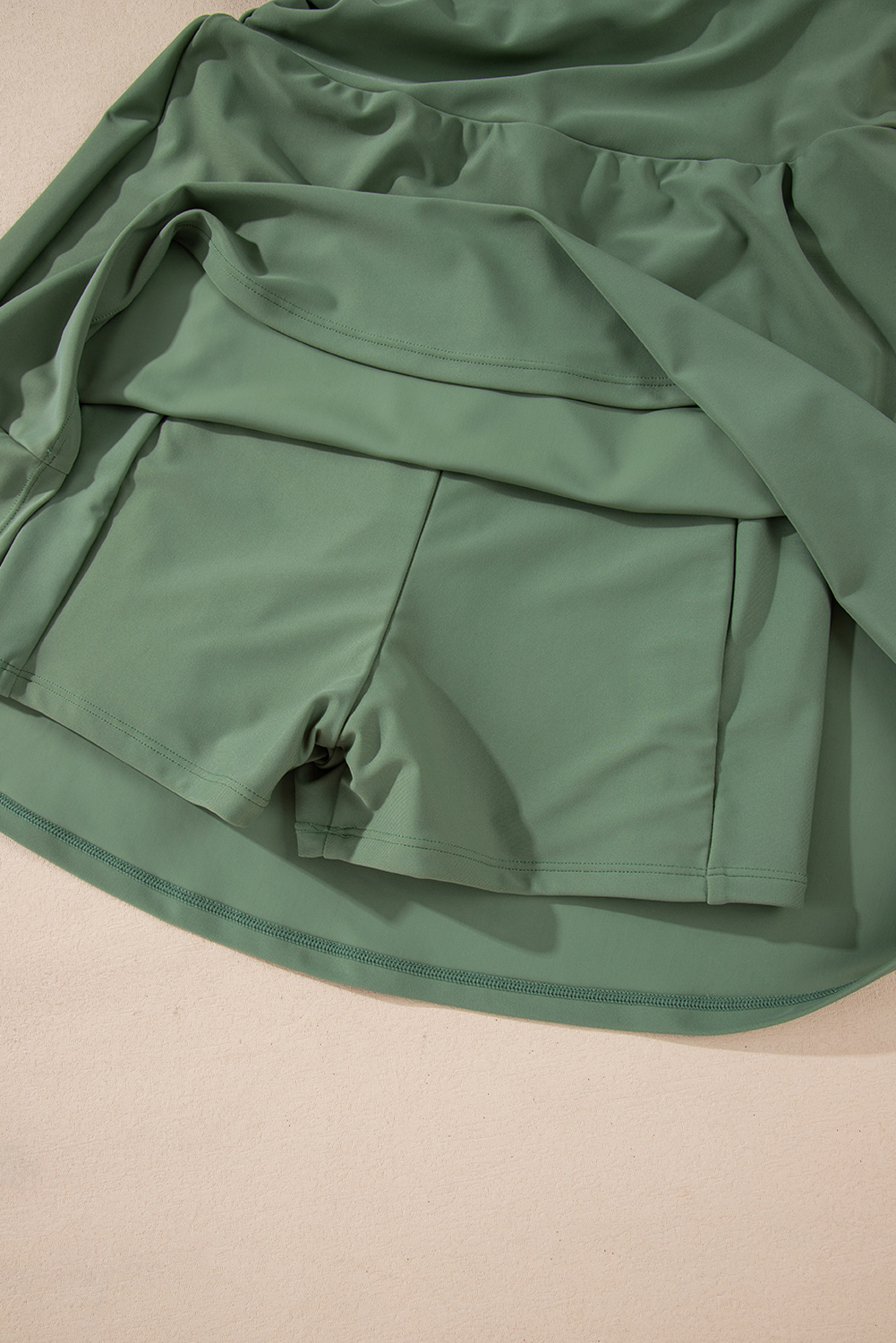 Bright Pink Contrast Edge Ruffled High Waist One Piece Swim Dress