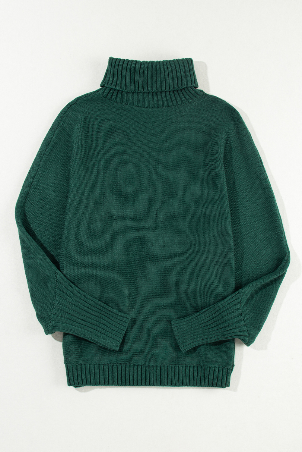 Fiery Red Merry Letter Embroidered High Neck Sweater