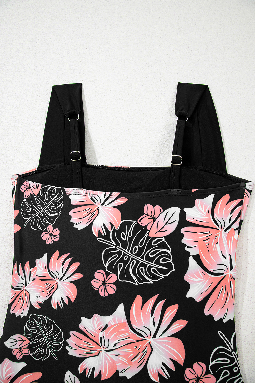 Black Square Neck Ruched Tommy Control One Piece Swimsuit