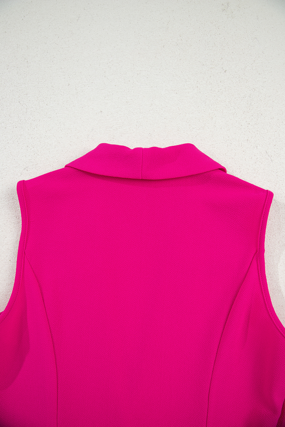 Rose Red Single Button Lapel Collar Vest Blazer