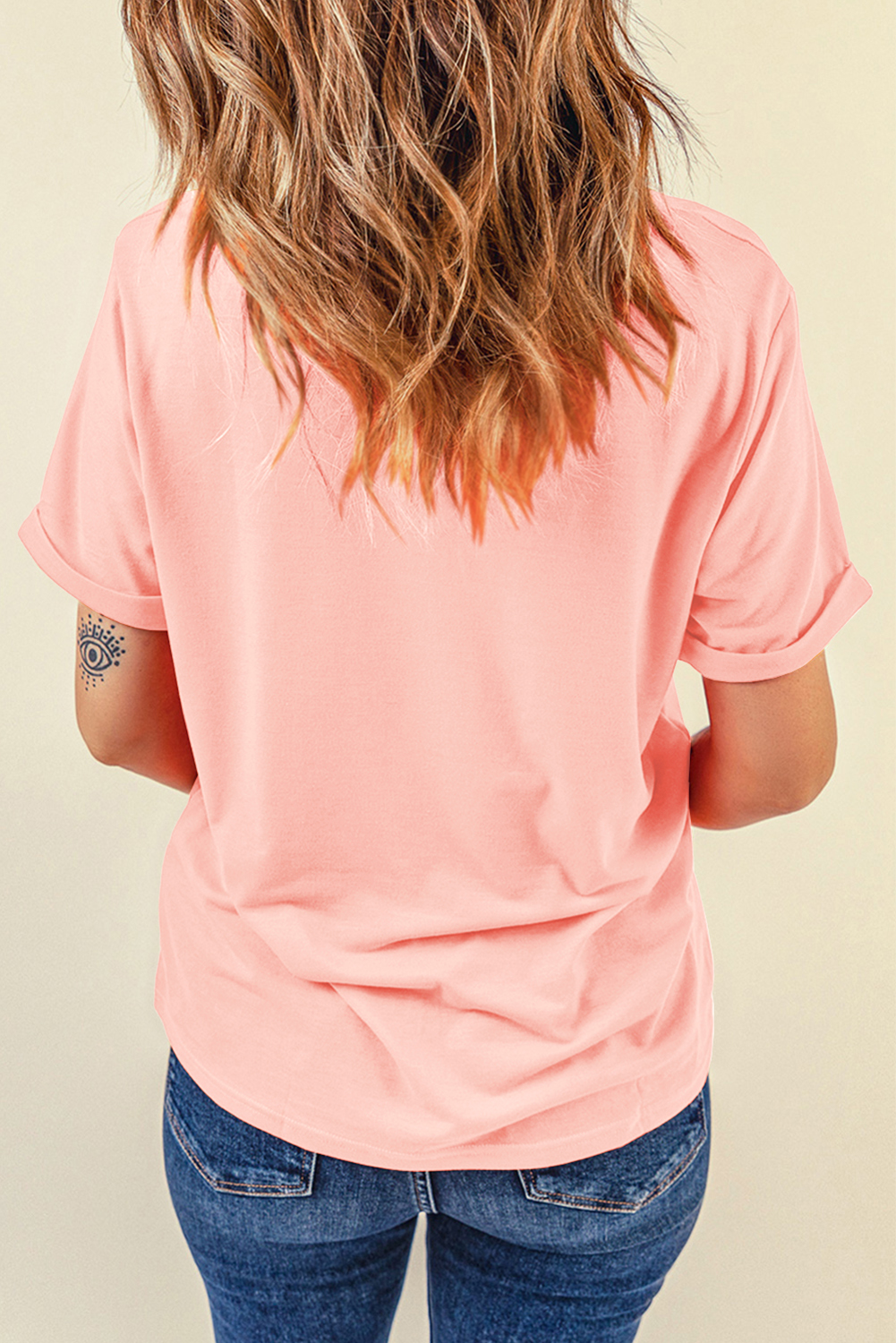 Pink Strawberry Fruit Pattern Graphic Tee
