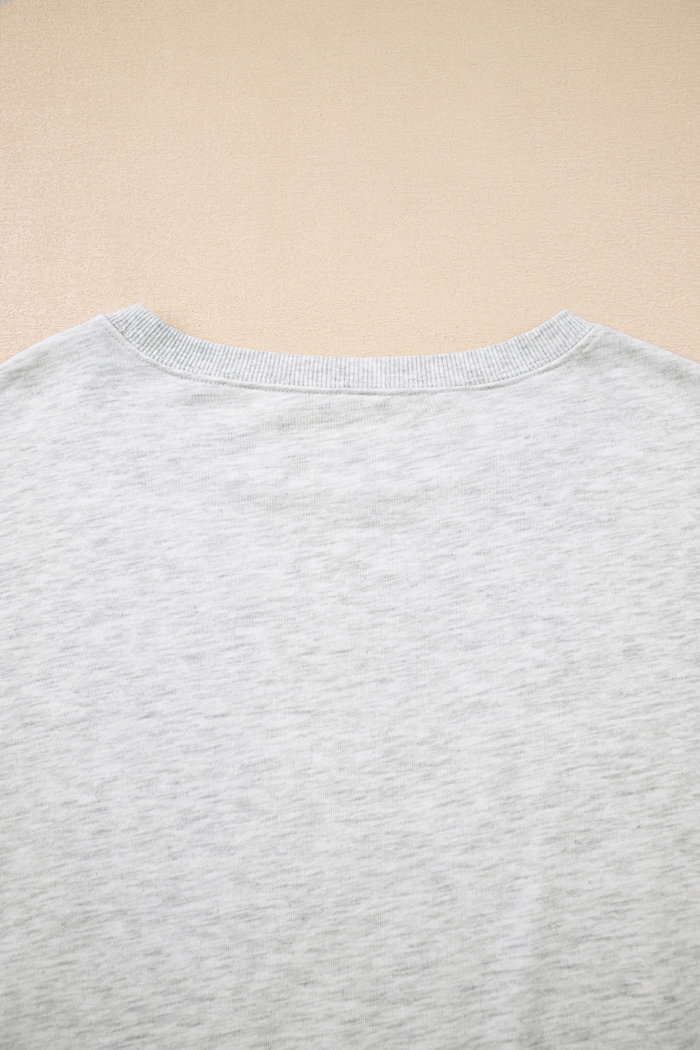 Light Grey Faded Varsity Print Loose Pullover Top