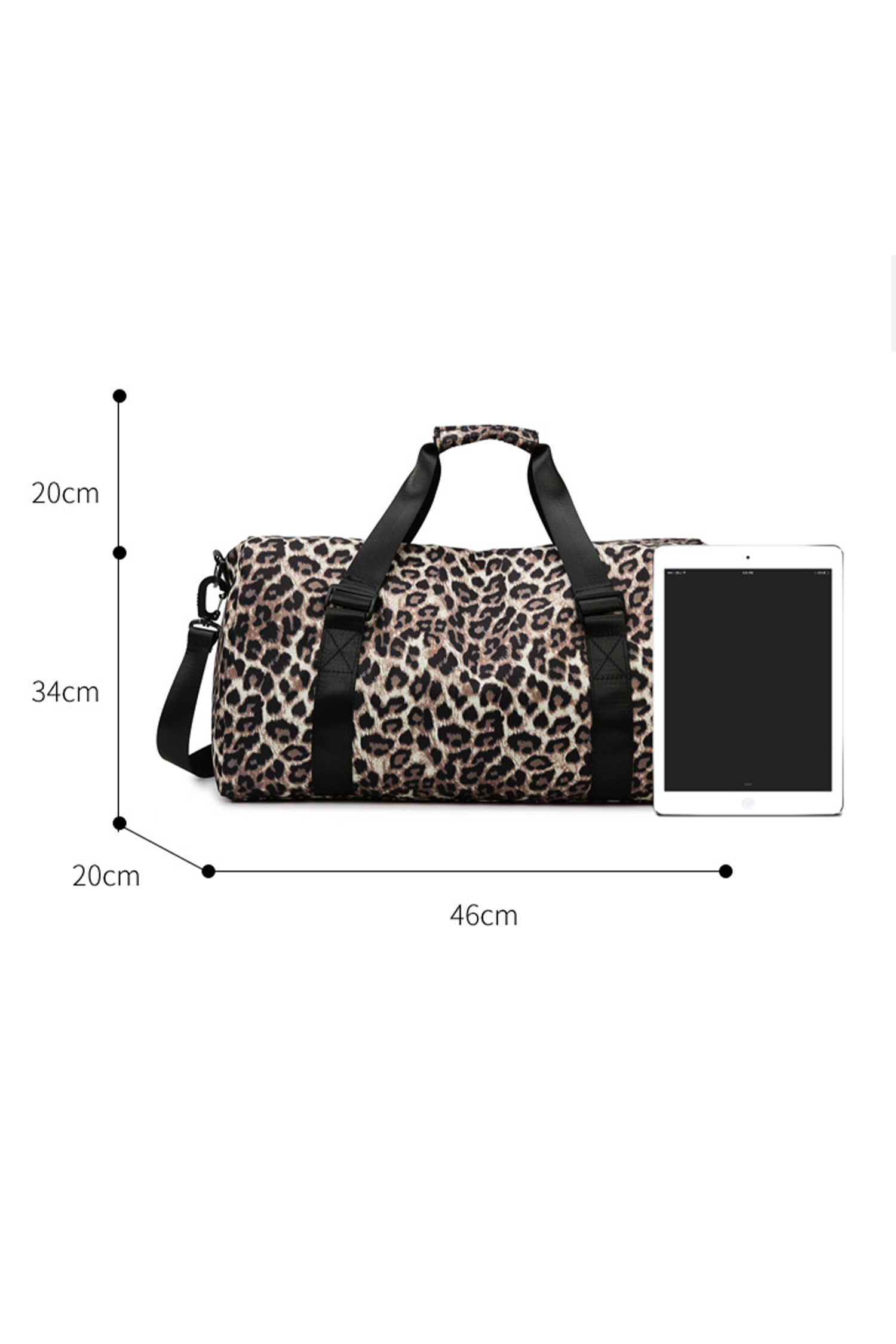 Coffee Leopard Large Travel Duffel Bag