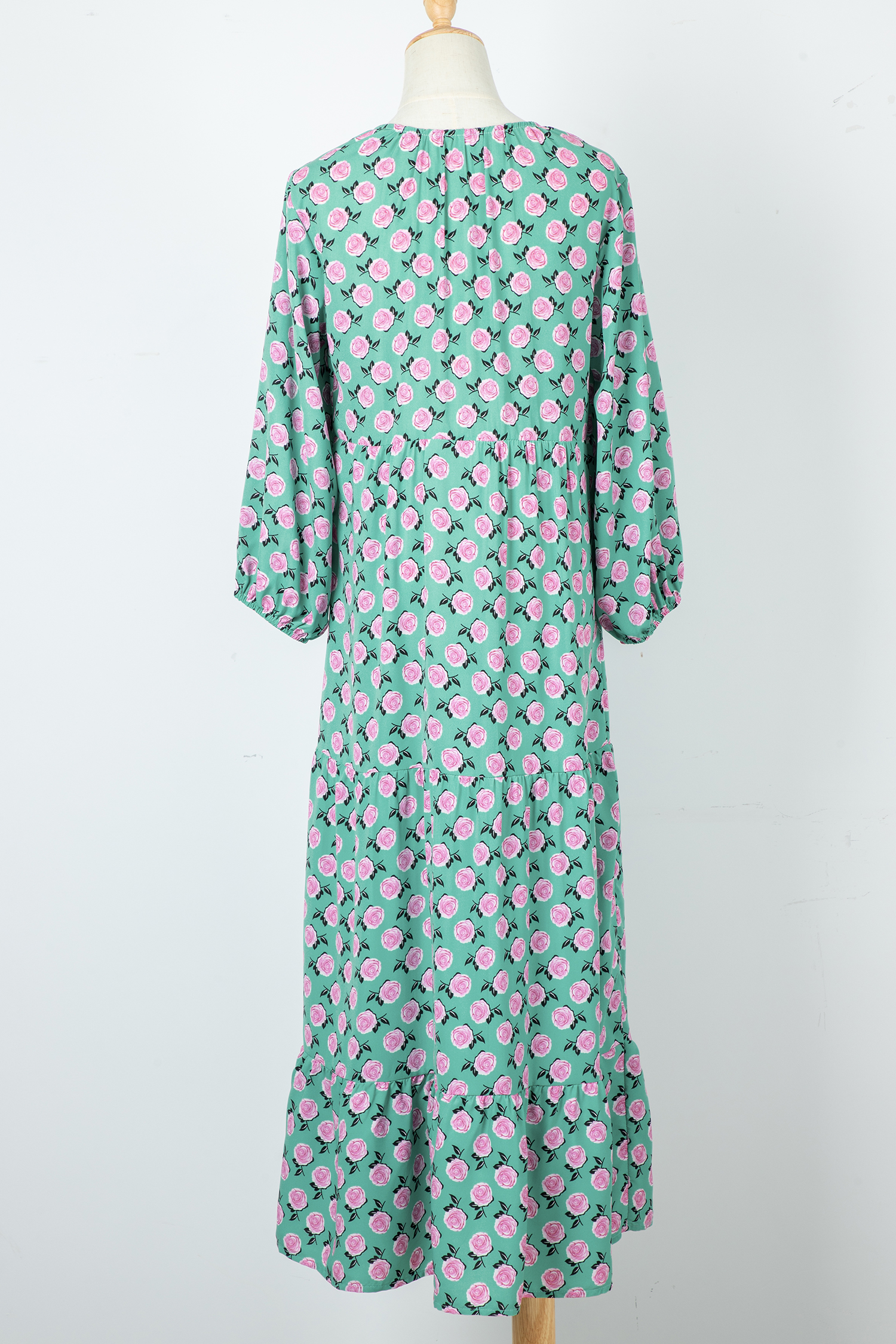 Sky Blue Boho Printed Half Sleeve Maxi Dress