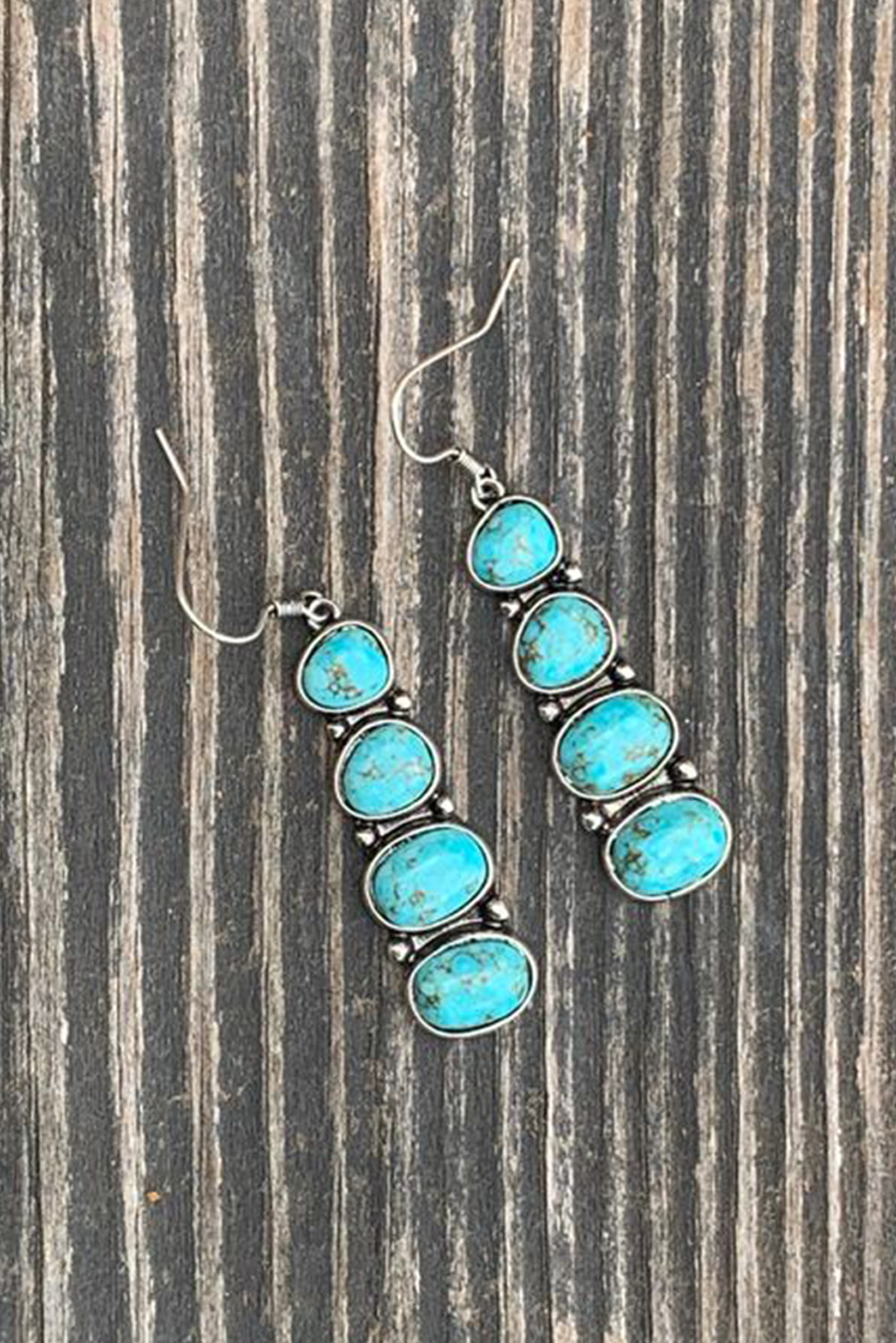 Skobeloff Turquoise Stacked Dangle Earrings