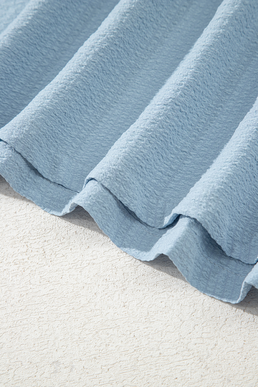 Sky Blue Ruffled Flutter Sleeve Square Neck Textured Tiered Maxi Dress