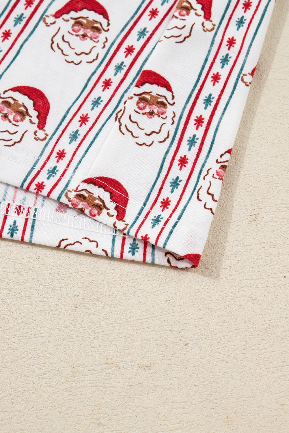 White Santa & Stripes Ruffle PJ Set