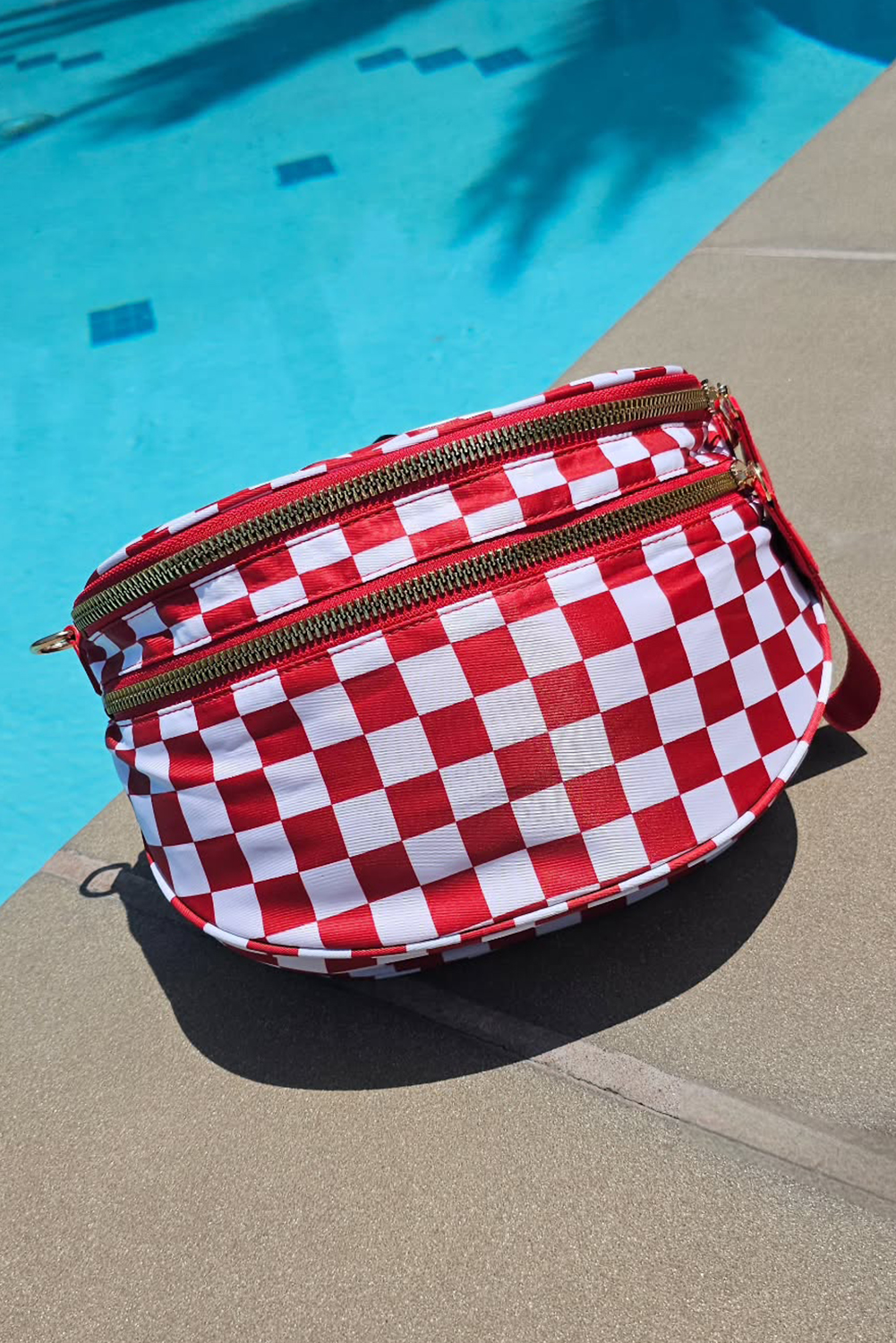 Jungle Green Double Zip Crescent Shape Adjustable Sling Bag