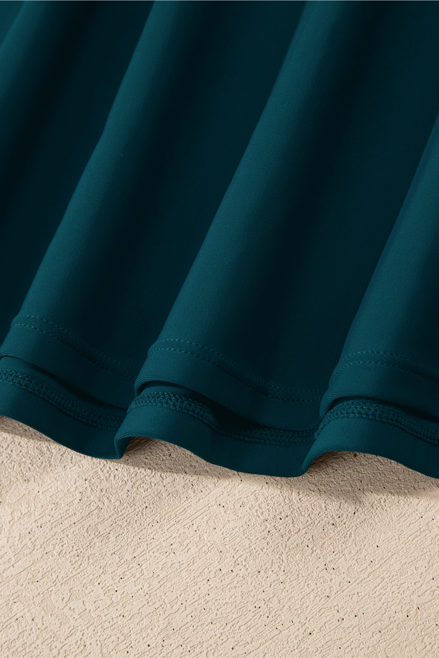 Bright Pink Contrast Edge Ruffled High Waist One Piece Swim Dress